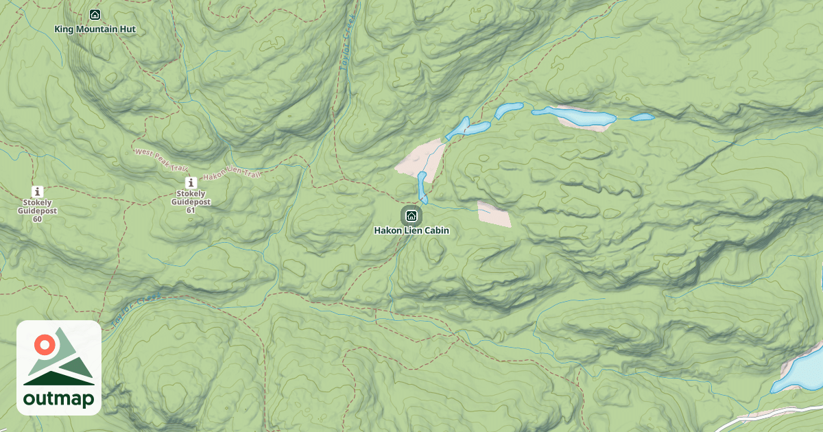 Map of Hakon Lien Cabin