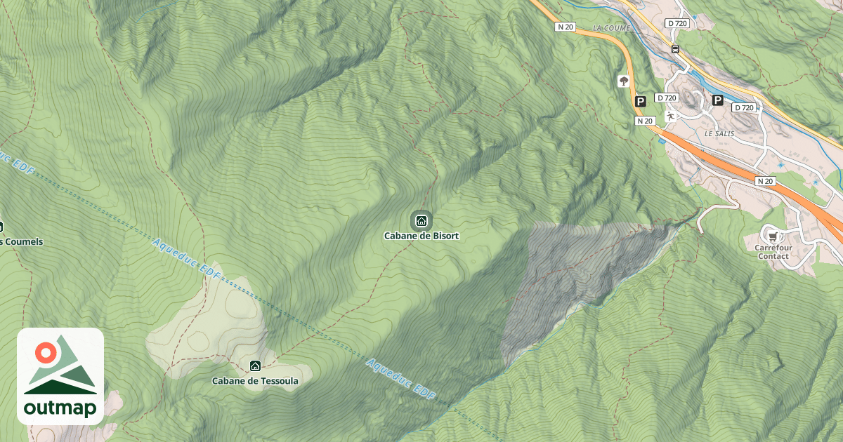 Map of Cabane de Bisort
