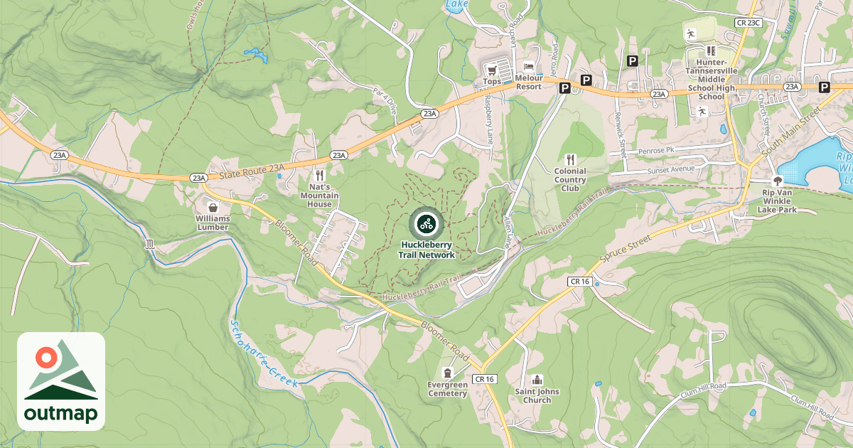 Map of Huckleberry Trail Network