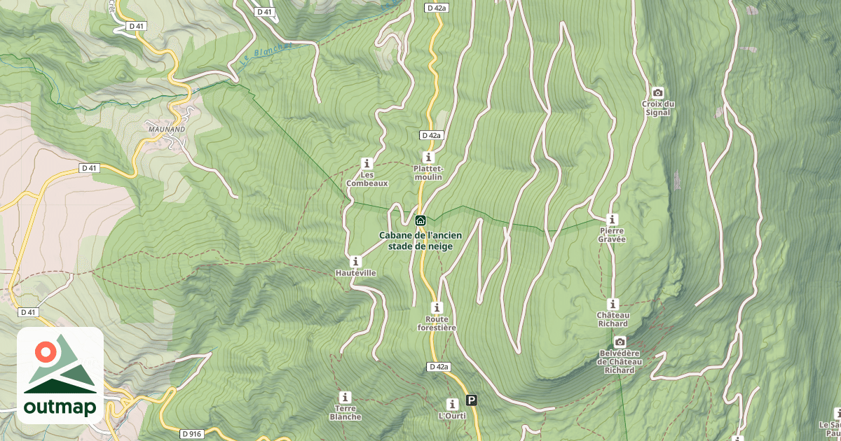 Map of Cabane de l'ancien stade de neige