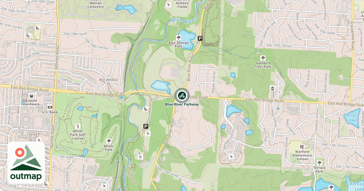 Map of Blue River Parkway