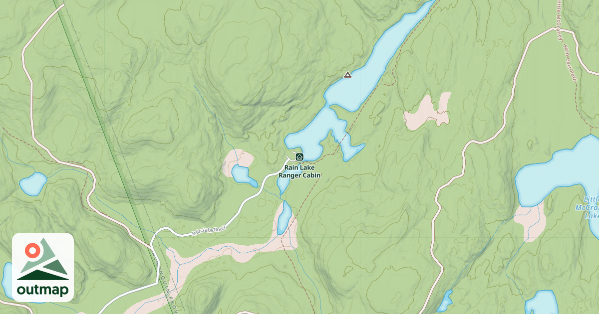 Map of Rain Lake Ranger Cabin