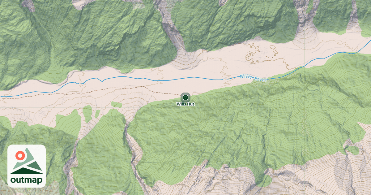 Map of Wills Hut
