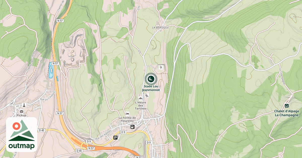 Map of Stade Lou Jeanmonnot