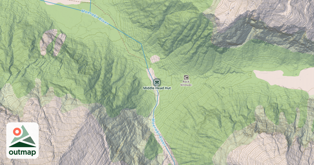 Map of Middle Head Hut