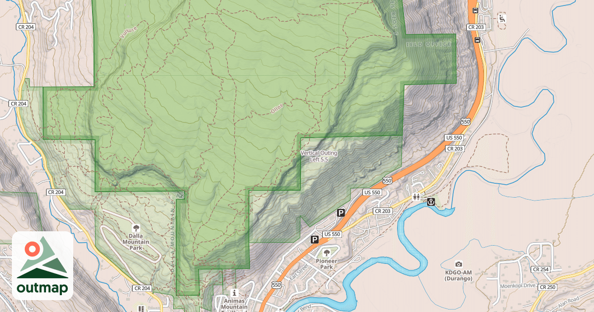 Map of Vertical Outing Left
