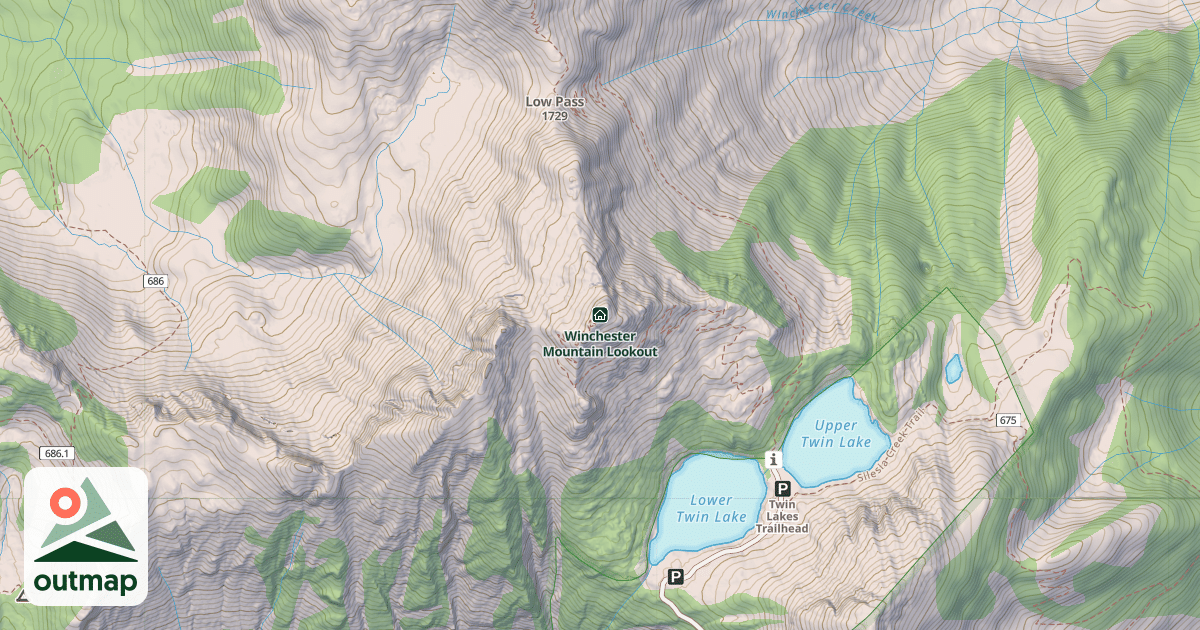 Map of Winchester Mountain Lookout