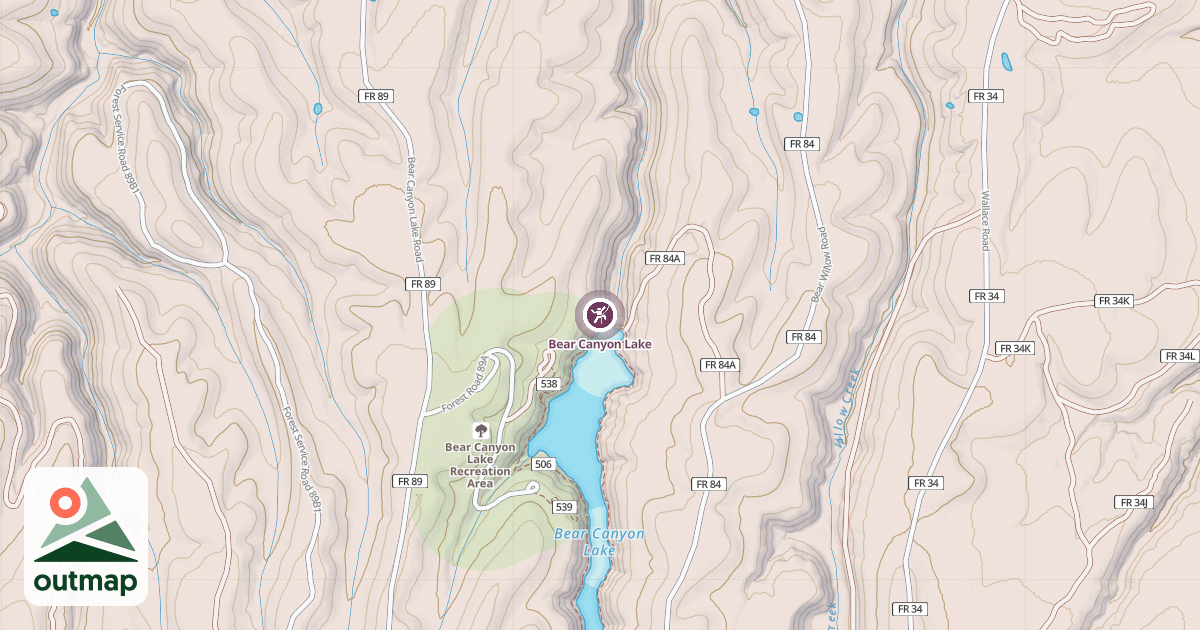 Map of Bear Canyon Lake