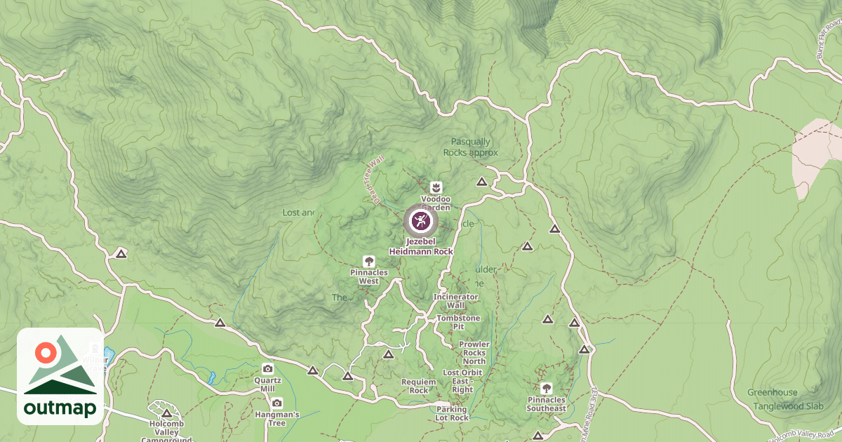 Map of Jezebel Heidmann Rock