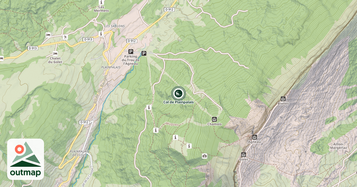 Map of Col de Plainpalais