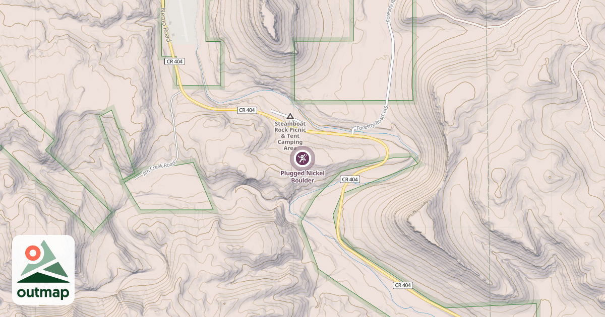Map of Plugged Nickel Boulder