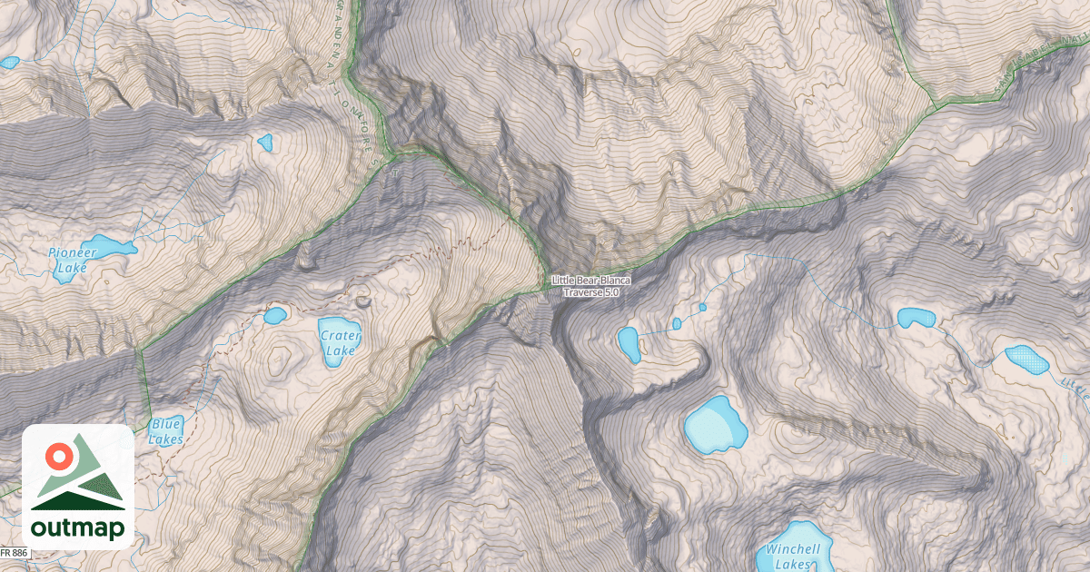 Map of Little Bear-Blanca Traverse
