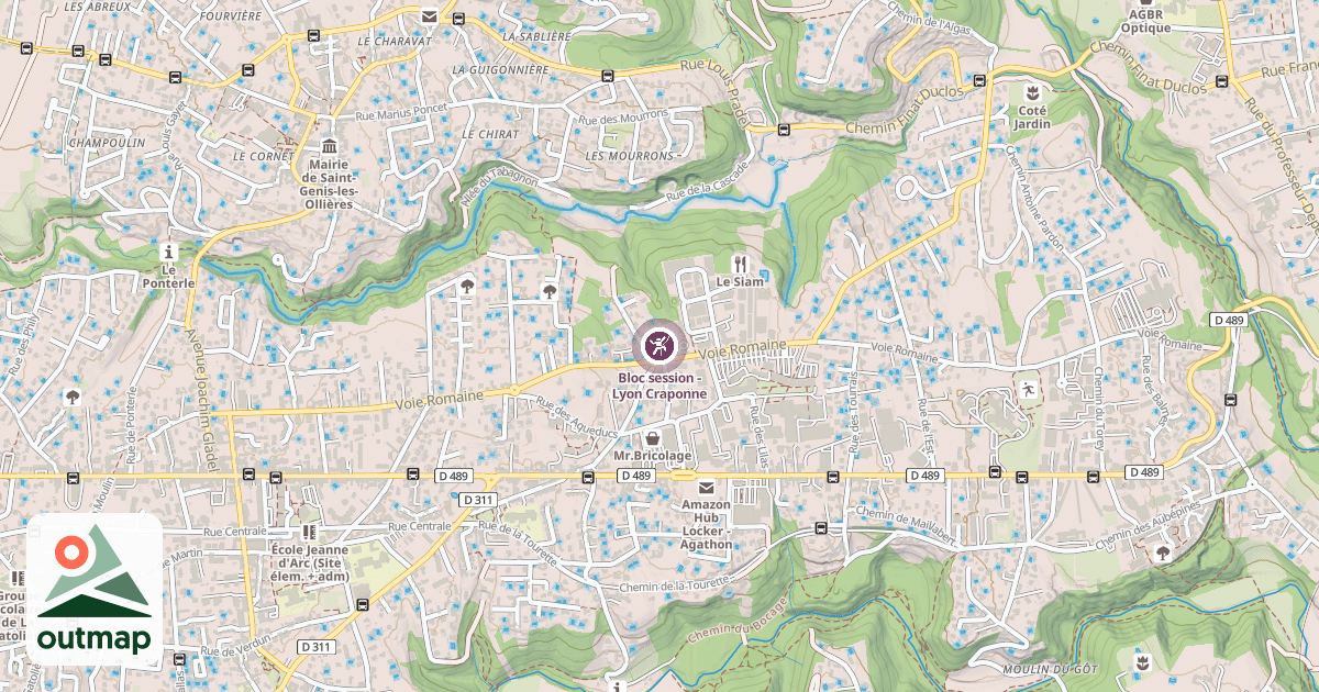 Map of Bloc session - Lyon Craponne