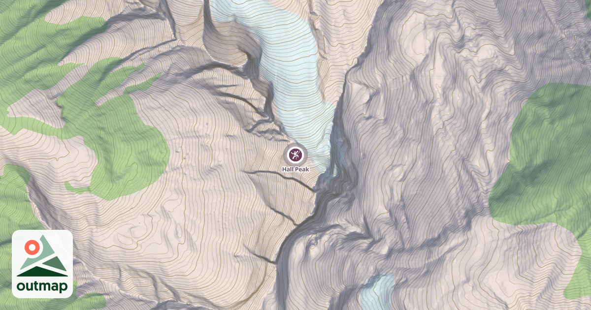 Map of Hall Peak