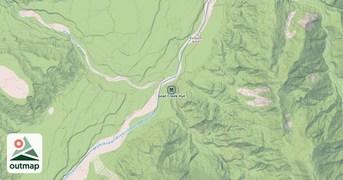 Map of Goat Creek Hut