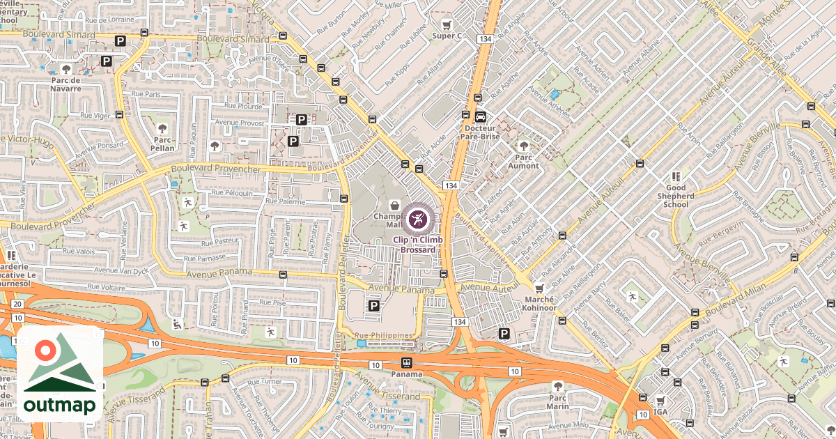 Map of Clip ‘n Climb Brossard