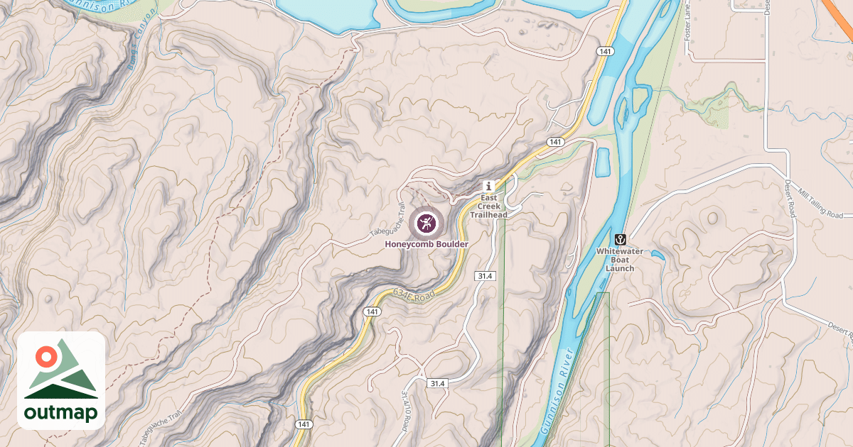 Map of Honeycomb Boulder