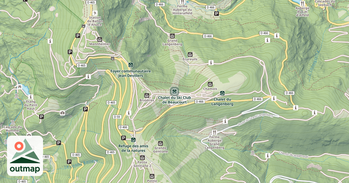 Map of Chalet du Ski Club de Beaucourt
