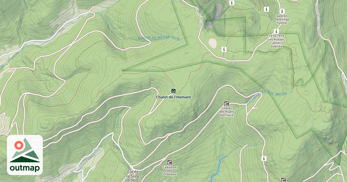 Map of Chalet de l'Homant