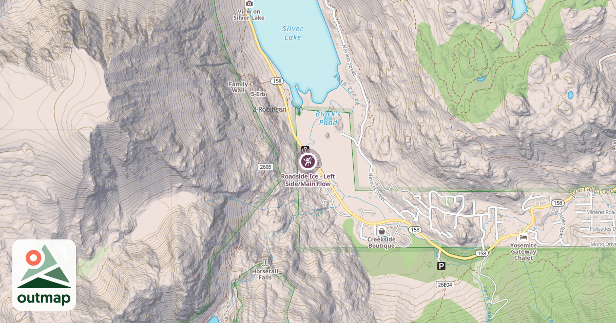Map of Roadside Ice - Left Side/Main Flow