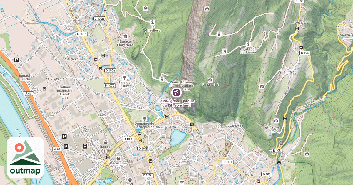 Map of Saint-Égrève - Jardins du Rif Tronchard