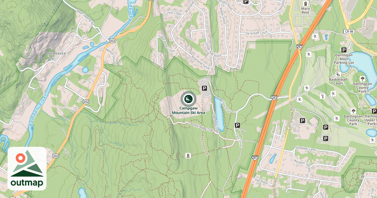 Map of Campgaw Mountain Ski Area