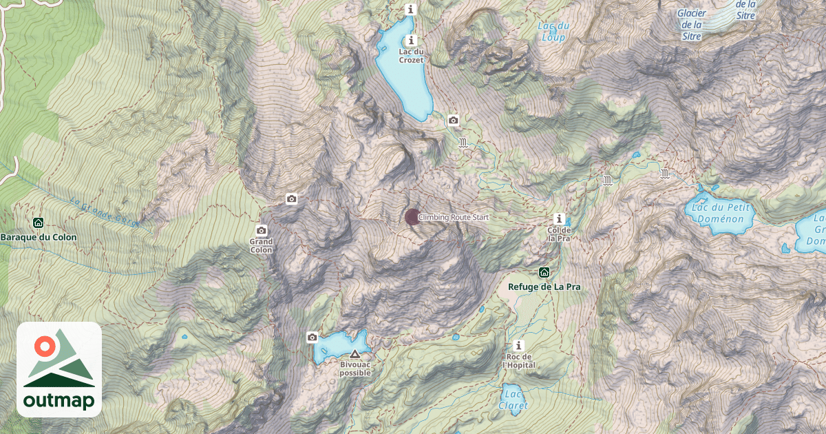 Map of Climbing Route Start