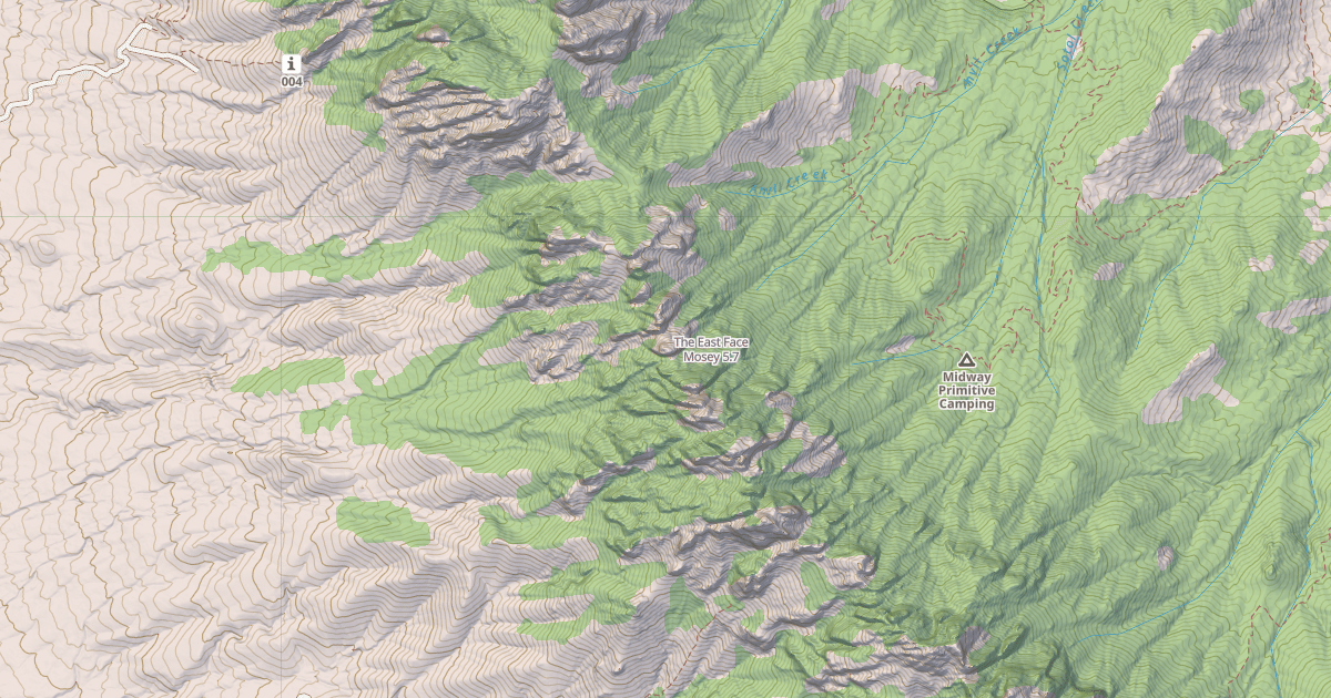 Map preview of The East Face Mosey