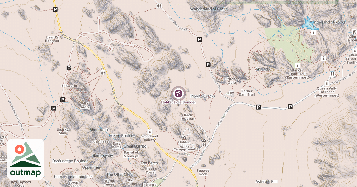 Map of Hobbit Hole Boulder