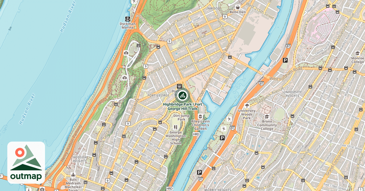 Map of Highbridge Park / Fort George Hill Trails