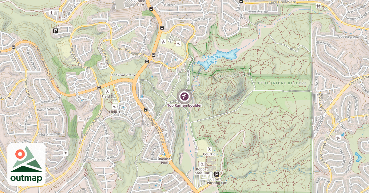 Map of Top Ramen boulder