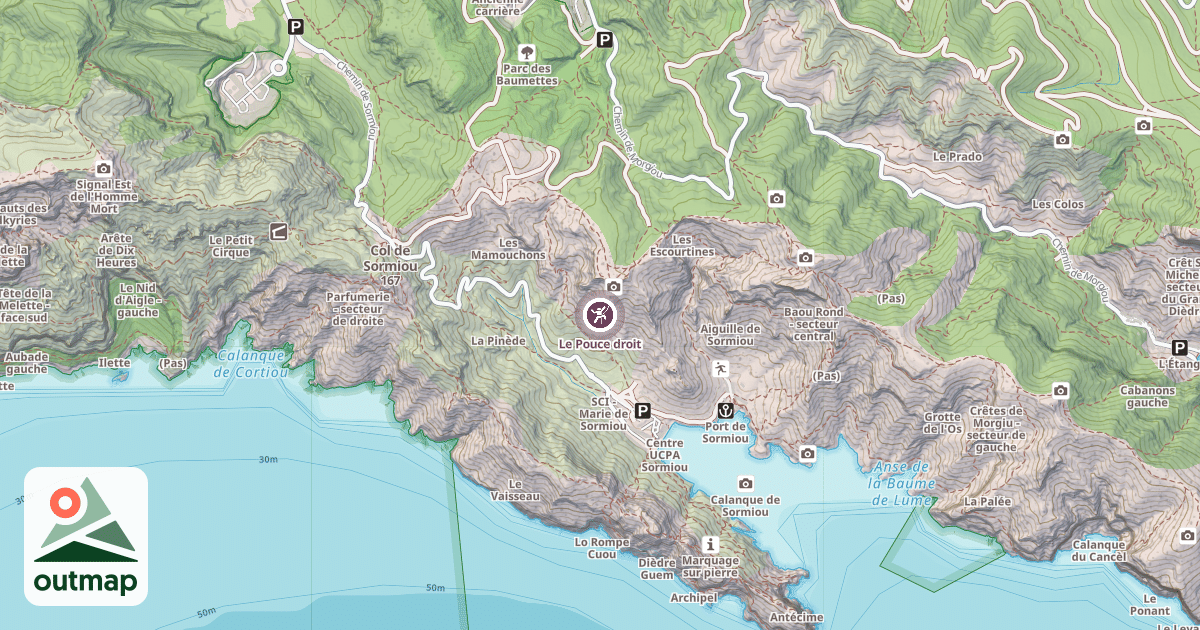 Map of Le Pouce droit