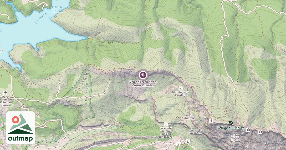 Map of Voies d'Escalade de Costes Chaudes