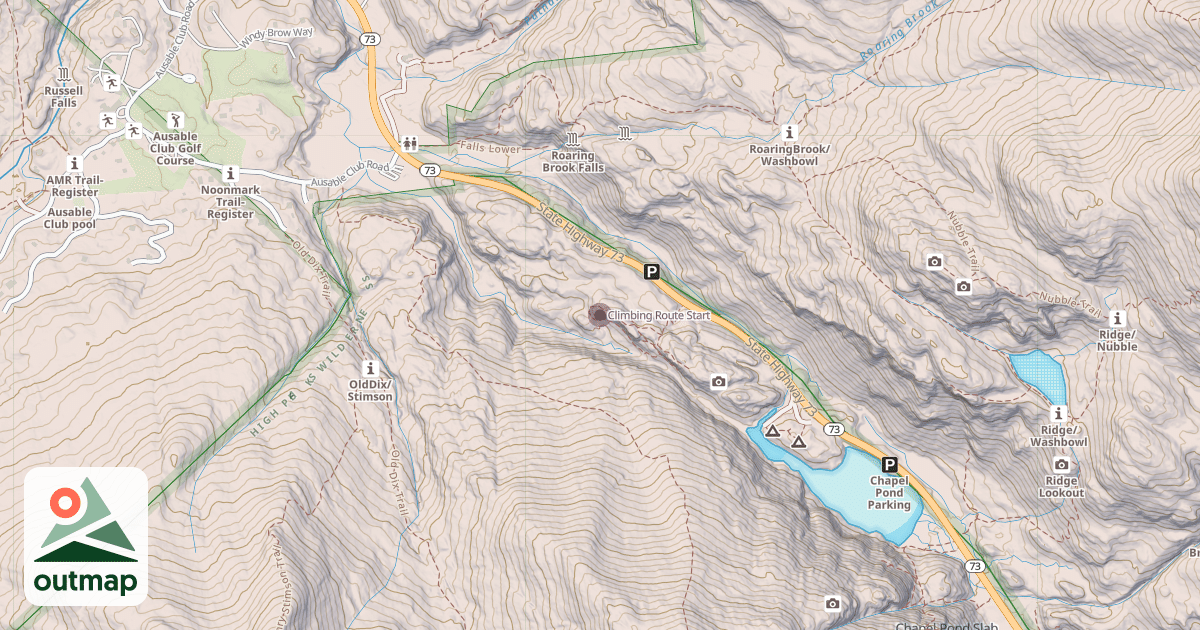 Map of Climbing Route Start