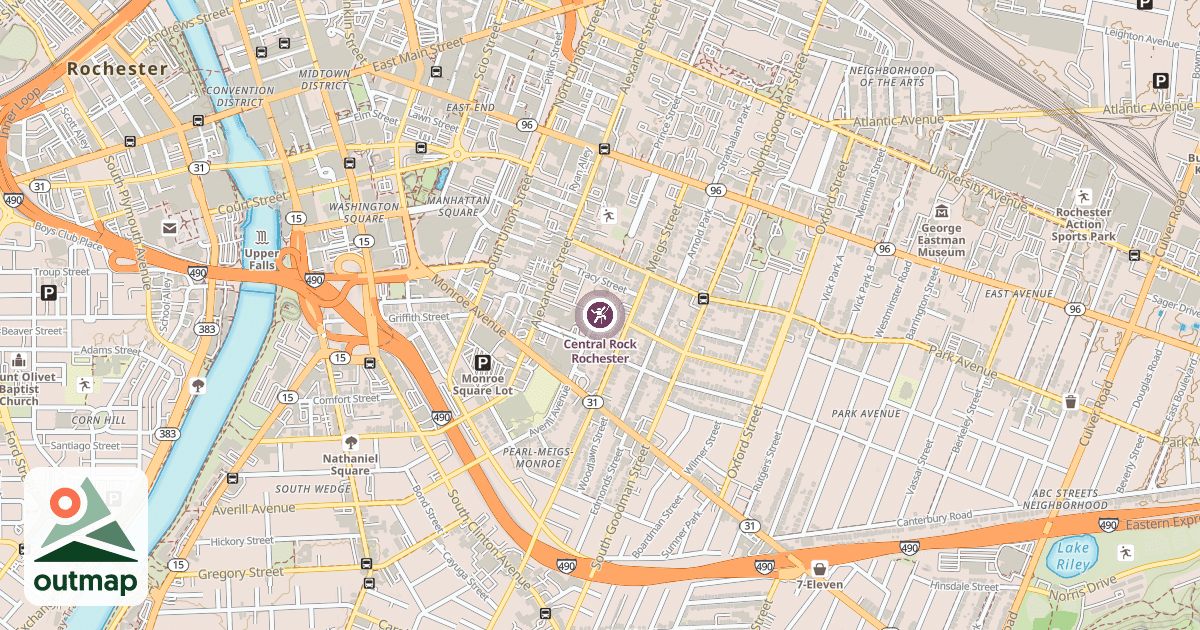 Map of Central Rock Rochester