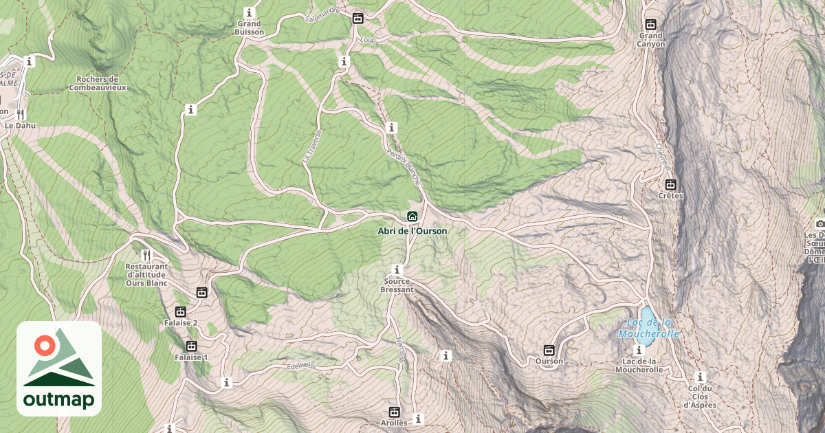 Map of Abri de l'Ourson