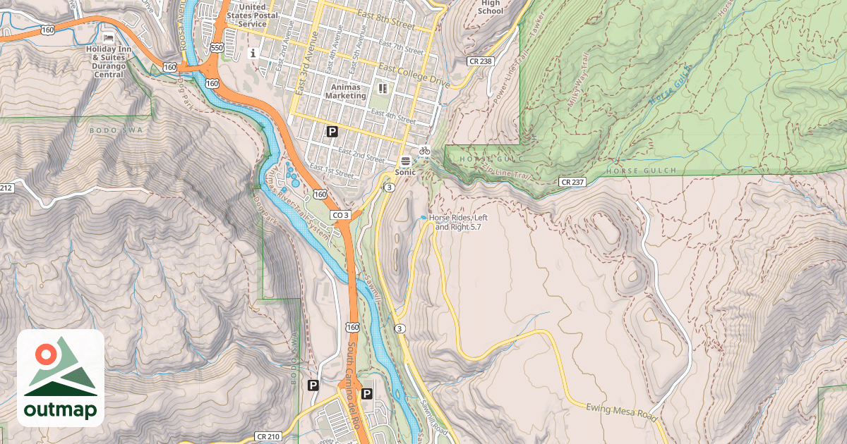 Map of Horse Rides, Left and Right