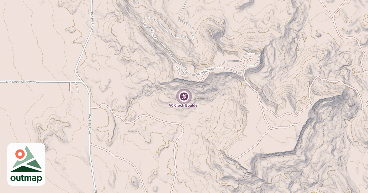 Map of V0 Crack Boulder