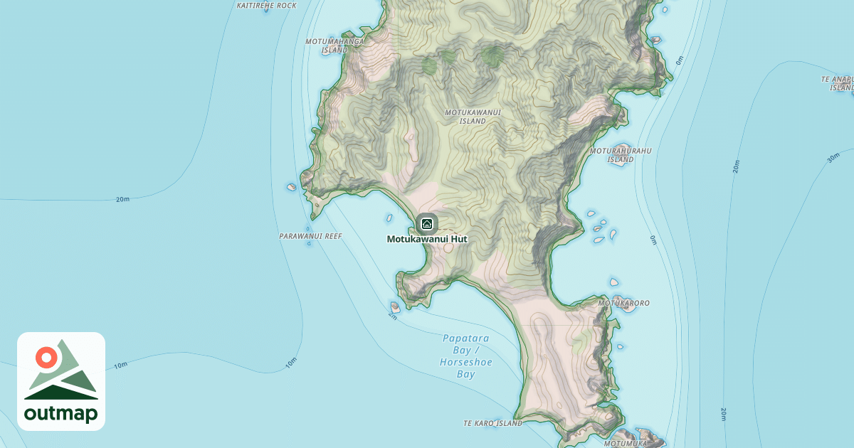 Map of Motukawanui Hut