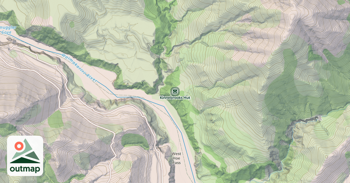 Map of Kinnebrooks Hut