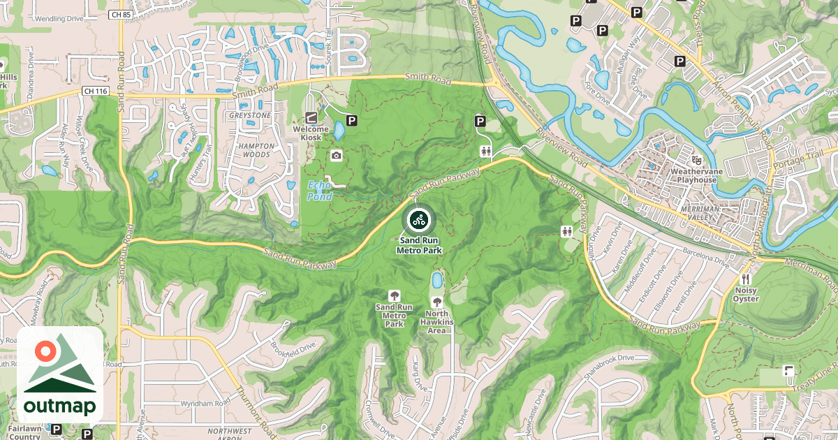 Map of Sand Run Metro Park