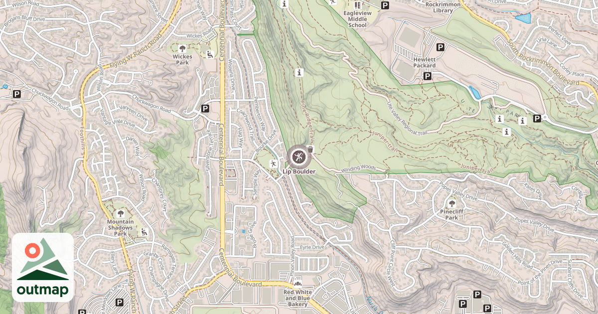 Map of Lip Boulder