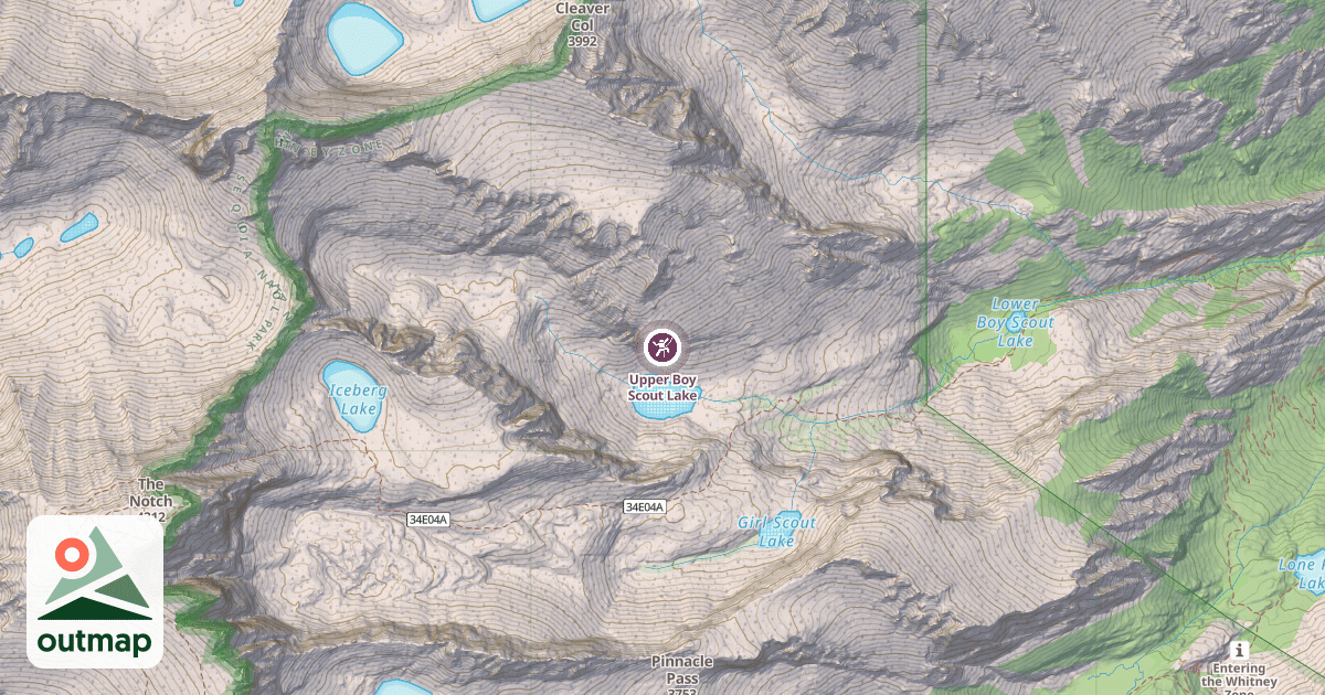 Map of Upper Boy Scout Lake