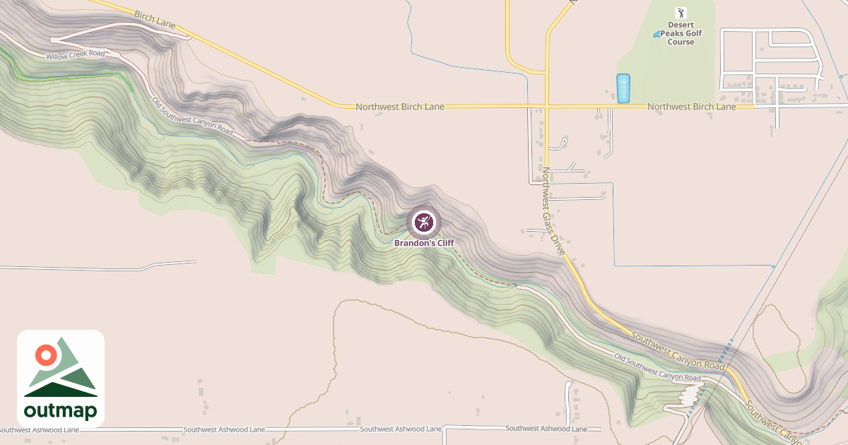 Map of Brandon's Cliff