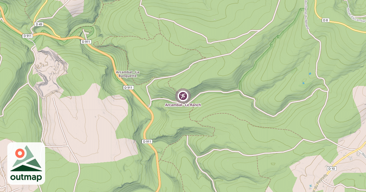 Map of Arcambal - Le Ranch