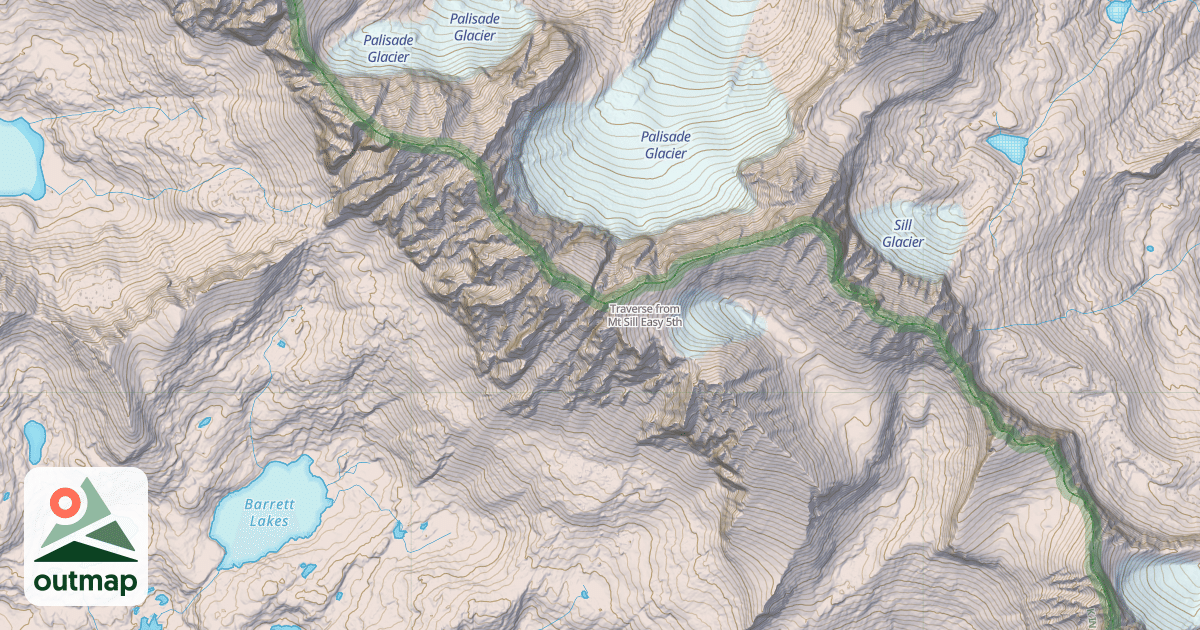 Map of Traverse from Mt Sill