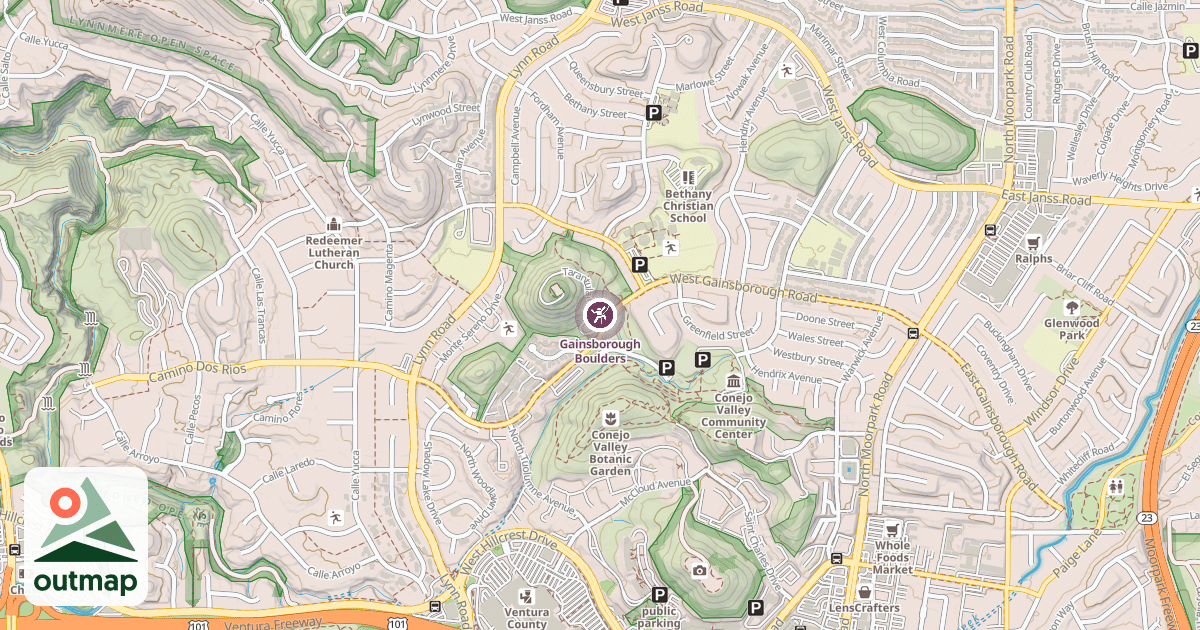 Map of Gainsborough Boulders
