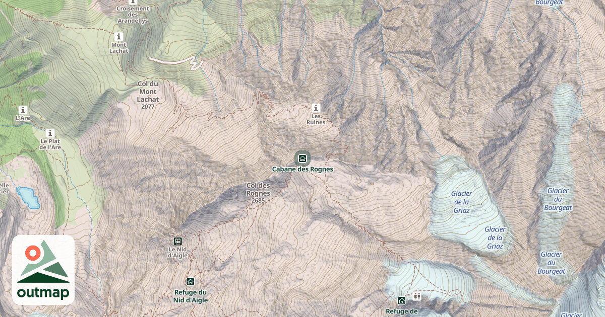 Map of Cabane des Rognes
