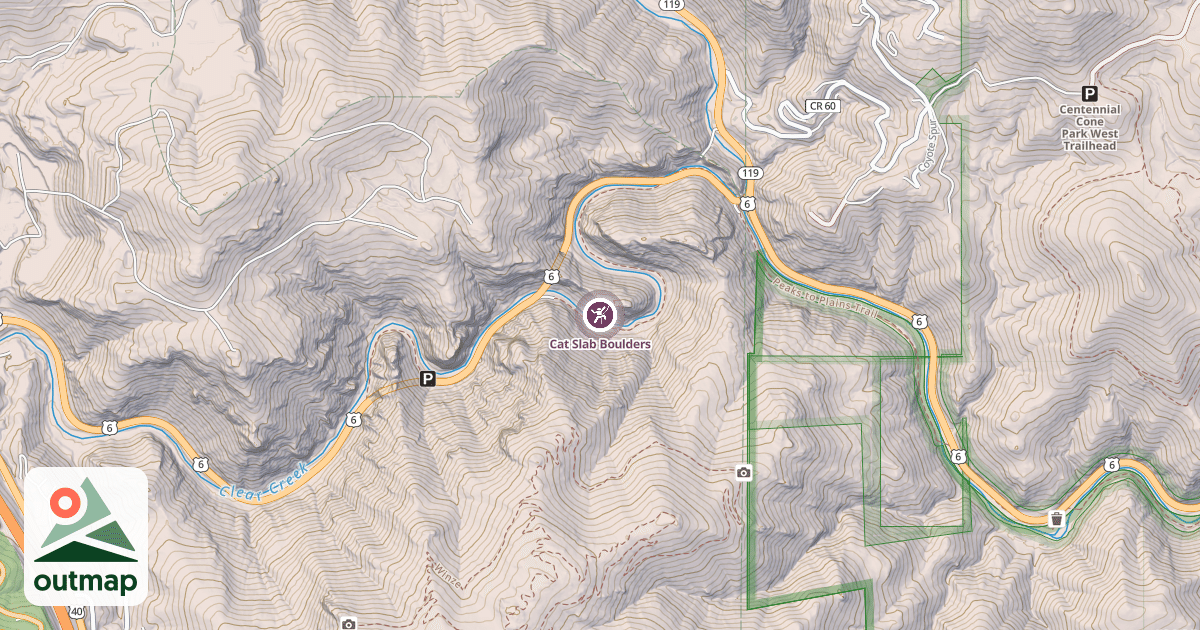 Map of Cat Slab Boulders