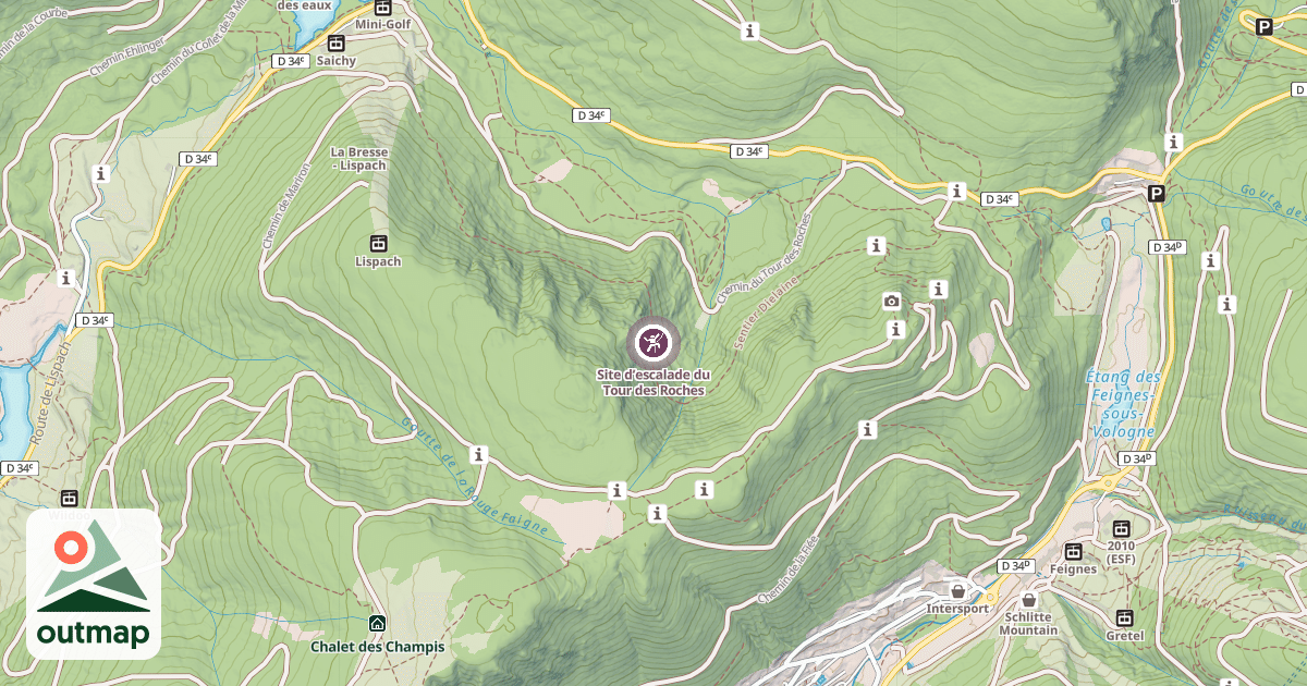 Map of Site d’escalade du Tour des Roches